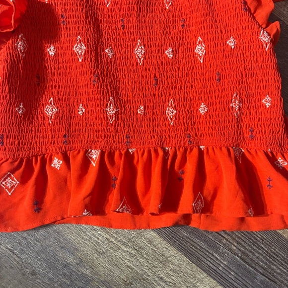 Sofia Jeans Women's Plus Double Ruffle Embroidered Top Size XL, Red Alert - Picture 7 of 8